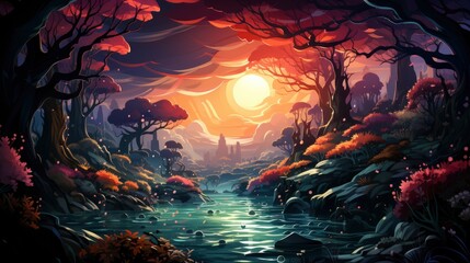 Colorful Under the beautiful ocean floor cartoon, Cartoon Graphic Design, Background HD For Designer