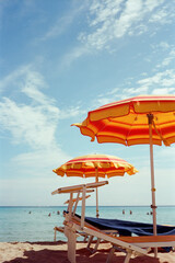 Two umbrellas in Sicilian beach