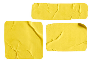 Yellow rectangular paper sticker - obrazy, fototapety, plakaty