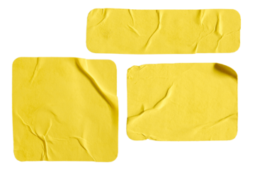 Yellow rectangular paper sticker