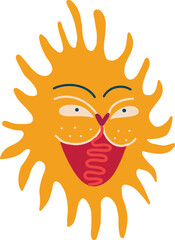 A cute strange heart with a funny smiling face