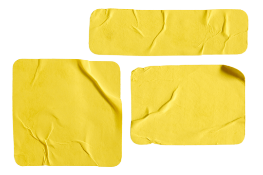 Yellow rectangular paper sticker