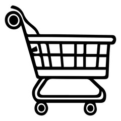 Shopping cart line art icon for apps and websites