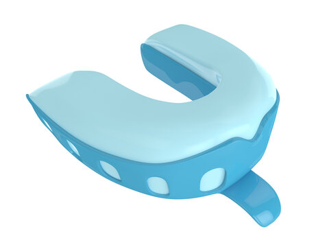 3d render dental plastic impression tray with material