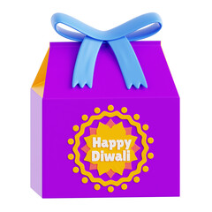 3D Illustration of Diwali Gift Box Celebration