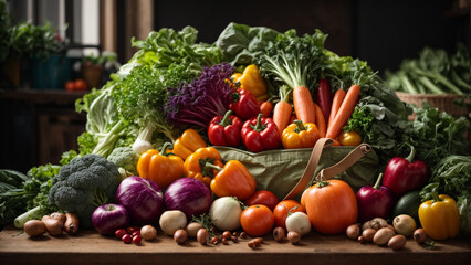 photo fresh vegetables cabbage parsley bell peppers lettuce dill cauliflower tomatoes cucumber on dark background
