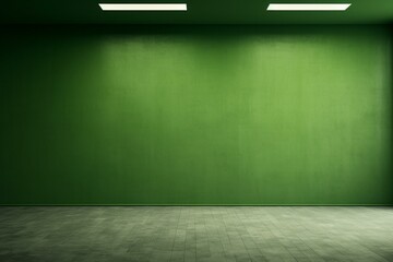 Empty room with green wall. Generative AI