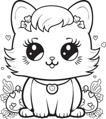 coloring page cat