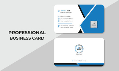 Minimalist sky blue color modern simple and elegant business card template.