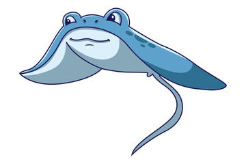 Cute Stingray Character Design Illustration