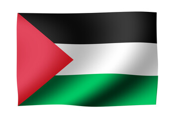 Wavingl country flag illustration ( Palestine )