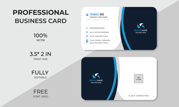 Creative and clean corporate business card template, Minimalist visiting card