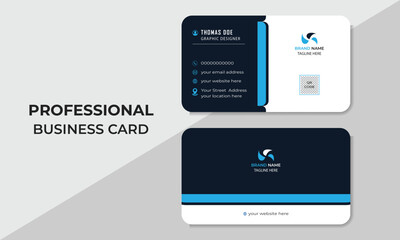 blue and dark business card template