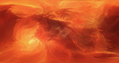 Abstract yellow orange iridescent multicolored energy magical bright glowing liquid plasma background