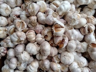 Photo of garlic from above.
