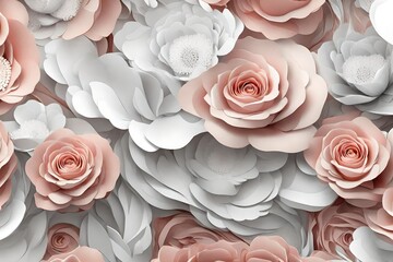 3d mural wallpaper abstract background with rose and white and flowers . . will visually expand the space in a small room
