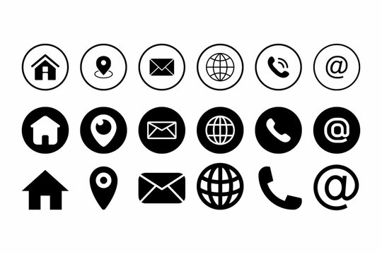 Set of Website icon vector. Communication icon symbol