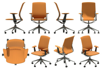 Set of office chairs - Orange