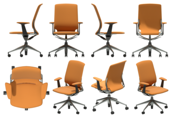 Set of office chairs - Orange