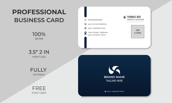 stylish attractive clean business card design, Personal and professional minimal visiting card design