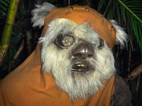 Ewoks from Star Wars captivate fans in a galactic spectacle at a show booth in El Salvador, Central America 10/02/2023