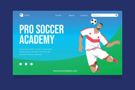 Hand drawn football sport landing page template