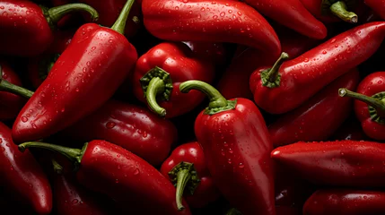 Washable wall murals Hot chili peppers Delicious red hot chili pepper pattern