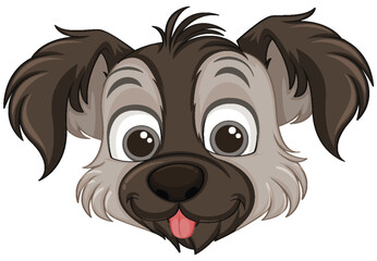 Cute dog face cartoon isolated
