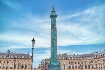 Fototapeta na wymiar Paris, the beautiful place Vendome, with the column 