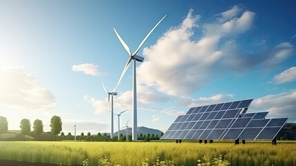 Wind turbines and solar panels