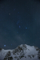 Orion constellation in the mountains