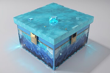 Fototapeta premium a blue box with a diamond on top of it