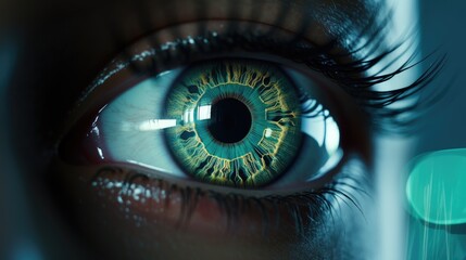Fototapeta na wymiar Future information technology in your eyes
