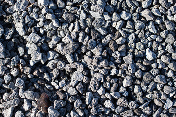 Texture of small slag stones, background. - obrazy, fototapety, plakaty