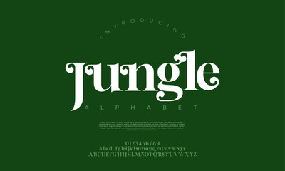 Jungle creative modern urban alphabet font. Digital abstract moslem, futuristic, fashion, sport, minimal technology typography. Simple numeric vector illustration
