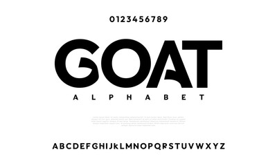 Goat creative modern urban alphabet font. Digital abstract moslem, futuristic, fashion, sport, minimal technology typography. Simple numeric vector illustration © designfourmonths