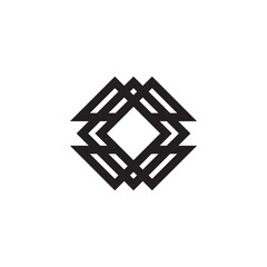  square logo line art with creative design vector 