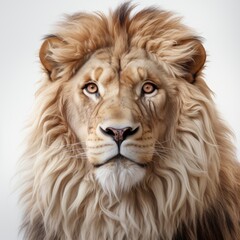 Full view Lion a completely white background, wallpaper pictures, Background HD