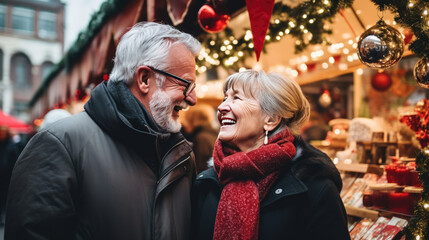 Christmas Market couple Generative Ai