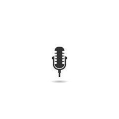 Microphone retro icon with shadow