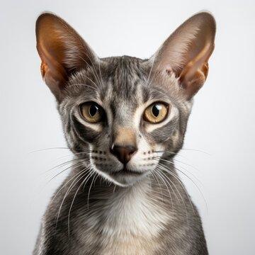 Full view Oriental Shorthairon a completely white bac 6481ed, wallpaper pictures, Background HD