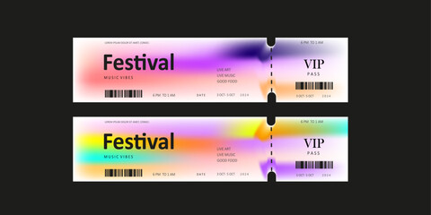 set of Music festival ticket templates