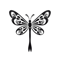 Dragonfly Line art Abstract Object Vector Illustration Art 