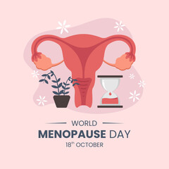 Female reproductive system and hourglass concept illustration suitable for World Menopause Day