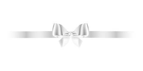 silver ribbon on white background