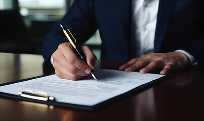 a businessman signing papers,Generative AI