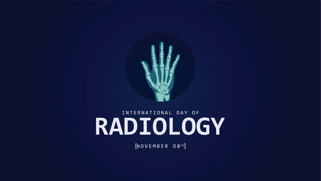 International day of radiology. Hand bone x-ray vector illustration. Suitable for banners, web, greeting cards, social media etc