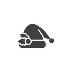 Hat with christmas berry vector icon