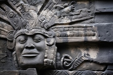 Fototapeta na wymiar historical indigenous stone carving details