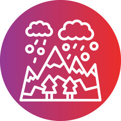 Vector Design Snow-Capped Mountain Icon Style